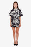 Maje Black/White Floral Cotton Printed Button Down Short Sleeve + Shorts Set Size 2 38
