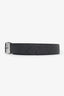 Salvatore Ferragamo Black/Grey Leather Logo Belt Size 46 Mens