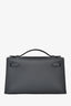 Hermès 2025 Gris Misty Swift Leather Kelly Pochette