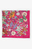 Hermès Pink Silk "Fleurs et Papillons de Tissus" Scarf Size 90cm