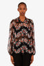 Dolce & Gabbana Black Floral Silk Blouse Size 42