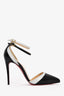 Escarpins à bride de cheville Christian Louboutin noirs et blancs, pointure 34,5