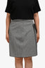 Akris Punto Black/White Gingham Print Knee Length A-Line Skirt Size 10