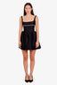 Shushu Tong Black Black Mini Dress with Crystal Embellishments Size 6 UK