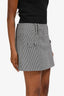 Balmain White/Black Cotton Houndstooth Mini Skirt Size 36