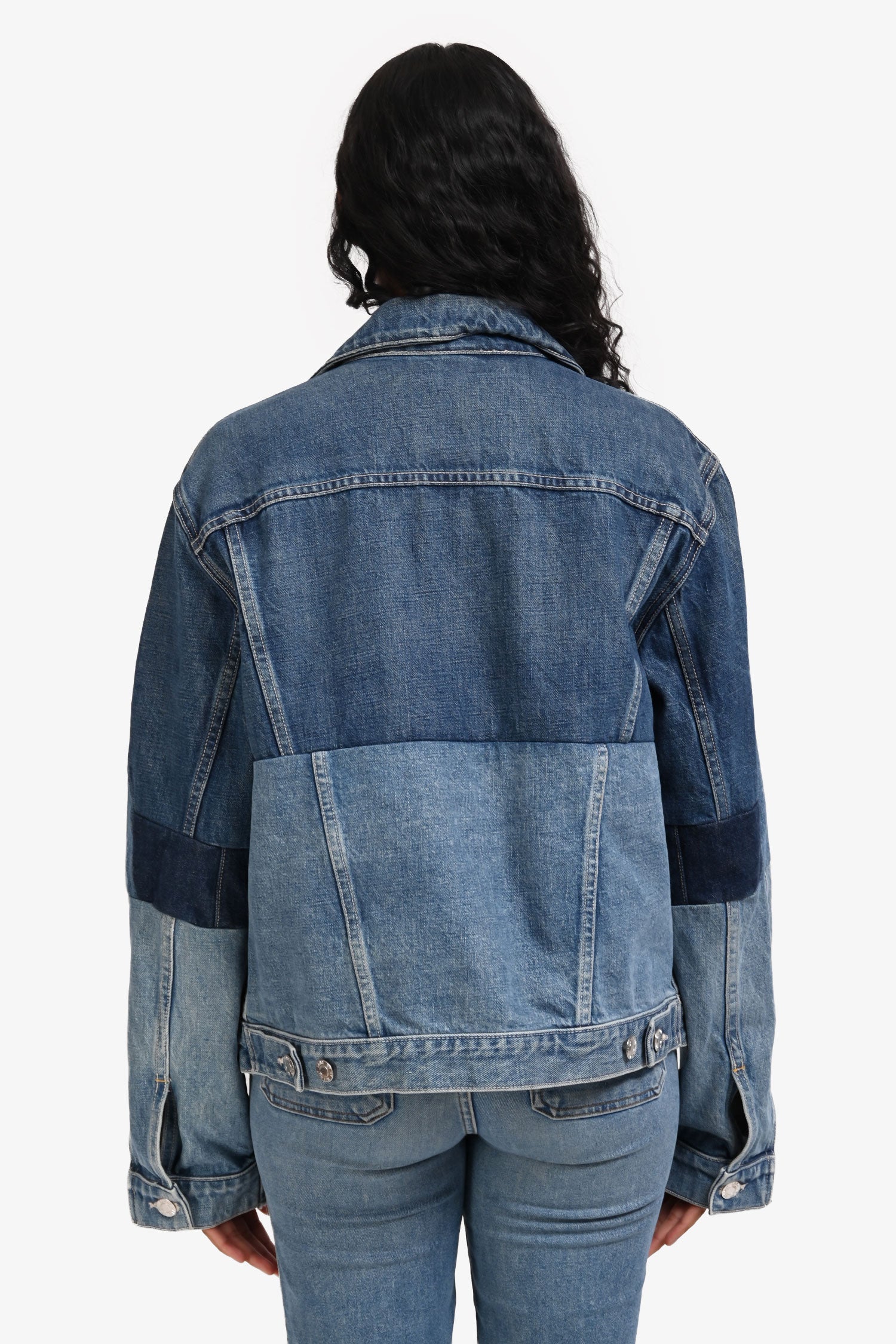 Helmut Lang Blue Denim Patched Distressed Jacket Size L – Mine & Yours