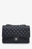 Pre-loved Chanel™ 2013-14 Black Caviar Leather Quilted Classic Jumbo Double Flap Bag SHW