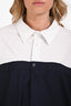 Erika Cavallini White/Navy Shirt Dress Estimated Size Large