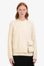 Fendi Cream Wool Cashmere Layered Utility Pocket Sweater Size 40