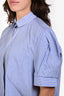 Sacai 2023 Blue Cotton Striped Button Down Short Sleeve Shirt Size 3