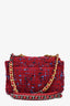 Pre-loved Chanel™ 2020 Purple/Blue Tweed Medium 'Chanel™ 19' Flap Bag
