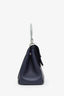 Christian Dior Blue Leather Top Handle Bag With Strap