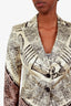 Etro Multicolour Mix Patterned Silk Blend Belted Shirt Size 40