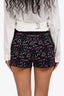Pre-loved Chanel™ 2017 Black Cotton Multicolour Checkered Shorts Size 36