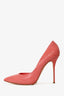 Casadei Pink Patent Croc Embossed Pumps Size 11