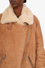 Acne Studios Brown Lamb Shearling Lined Jacket Size 36