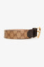 Gucci Beige Canvas Iconic GG Supreme Crest Buckle Belt Size 85