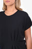 Dries Van Noten Black Asymmetrical Short Sleeve T-Shirt Size M