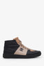Pre-loved Chanel™ Black/Beige Leather Nubuck CC High Top Sneakers Size 41