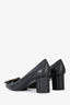 Salvatore Ferragamo Black Leather Vara Bow Pumps