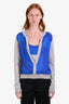Hermès Blue/Grey Cashmere Silk Printed Tank Top + Cardigan Set Size 40