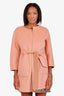 Max Mara Studio Pink/Brown Wool Reversible Belted Coat Size 0