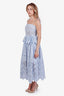 Self-Portrait Blue Cotton Floral Cut Out Top + Skirt Set Size 4