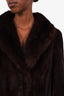 Vintage Dark Brown Mink Fur Long Coat est Size M