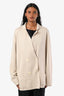 The Row Cream Wool Silk Blend Cardigan Blazer Size M