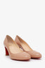 Escarpins Christian Louboutin en cuir verni beige, pointure 37