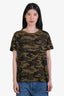 Nili Lotan Green Camouflage Short Sleeve T-Shirt Size XS