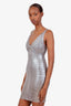 Herve Leger Silver Metallic Bandage Dress Size S