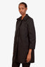 Marc Jacobs Black Ruffled Midi Length Coat Size 2