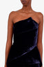 Roland Mouret Navy Velvet Strapless 'Carradine' Jumpsuit Size US 6