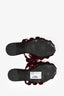 Alexander Wang Burgundy Velvet Pom Pom Slides Size 36