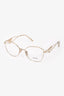 Prada Gold Tone Metal Triangle Logo Optical Glasses