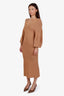 Staud Brown Knit V-Neck Maxi Dress Size XS