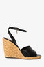 Saint Laurent Black/Brown Leather Paloma Espadrille Sandals Size 37
