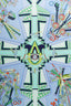 Hermès Green/Multicolour Silk Bouquets Sellier Scarf Size 90cm