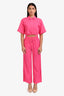 Frame Pink Linen-Blend Cropped Twist Top and Bottom Set Size XS