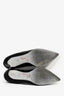 Rene Caovilla Black Satin Crystal Lined Pointed Heels Size 38