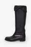Valentino Black Leather Bow Rubber Boots Size 40