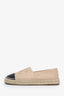 Pre-loved Chanel™ Nude/Black Leather Captoe CC Espadrilles Size 37