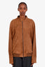 Loro Piana Brown Suede Zip Up Bomber Jacket Size XL