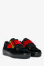 Prada Black/Red Velvet 'Trompe L'oeil' Buckle Sneakers Size 35.5