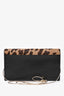 Roger Vivier Black/Brown Leather Ponyhair Cheetah Print Crossbody Bag