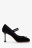Miu Miu Black Velvet Ballerina Heels Size 37.5