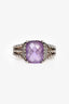 David Yurman Sterling Silver Amethyst Petite Wheaton Ring Size