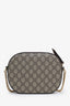 Gucci Brown Leather and Canvas GG Supreme Oval Chain Crossbody Bag