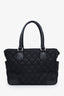 Pre-loved Chanel™ 2005-06 Black Nylon Calfskin CC Tote Bag